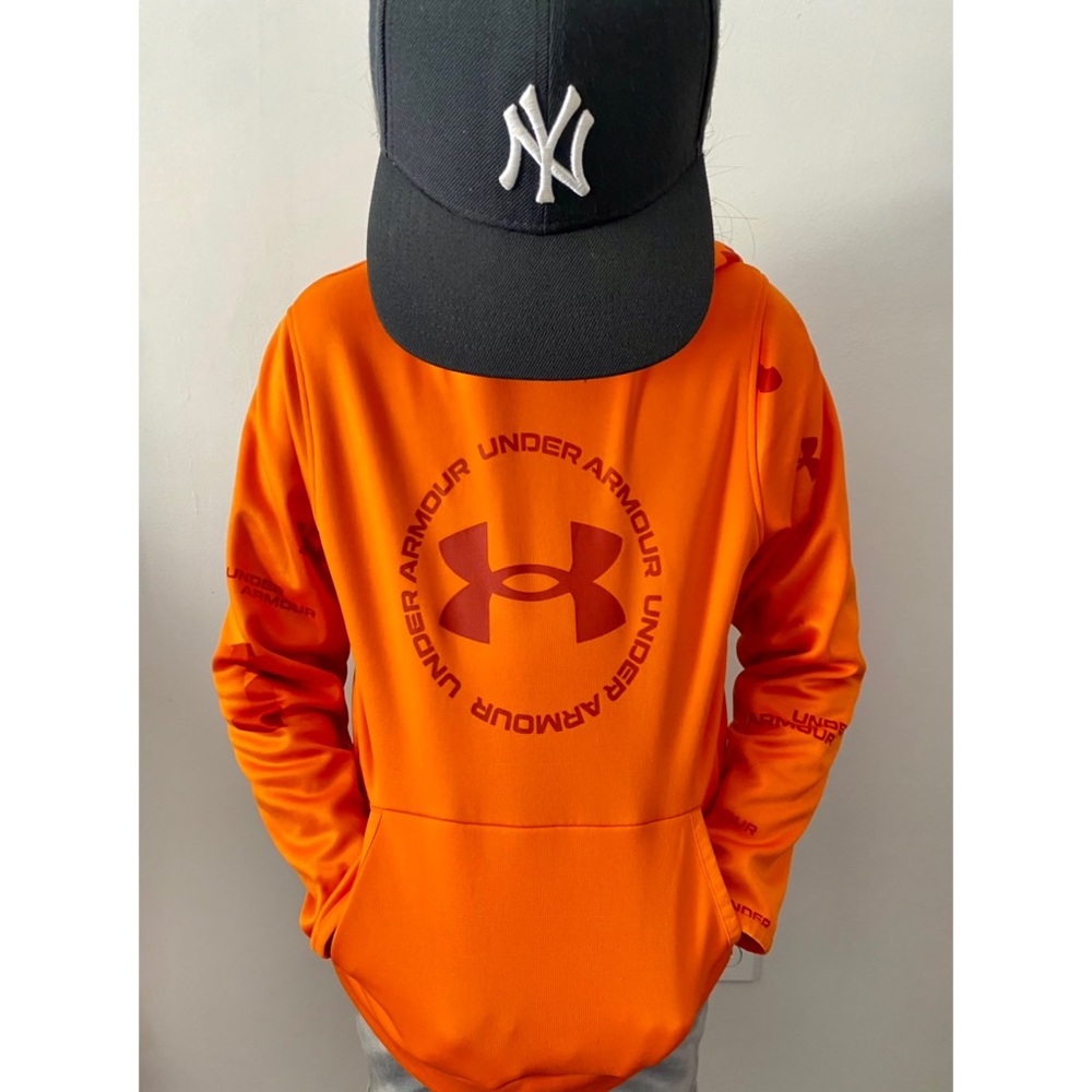 Under Armour Sweatshirt Hoodie Children Boys Orange Size Small